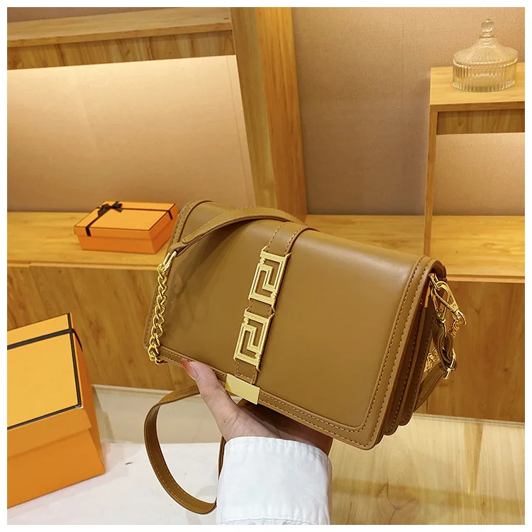 

2025 Chain Strap Square Bag, Korean Style Crossbody Purse for Women, Minimalist Shoulder Bag, Small Vintage Clutch Bag