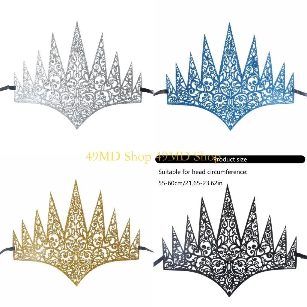 

49MD Luxurious Golden Lace Party Crowns Mask Suitable For Proms And Fantasy Costumes