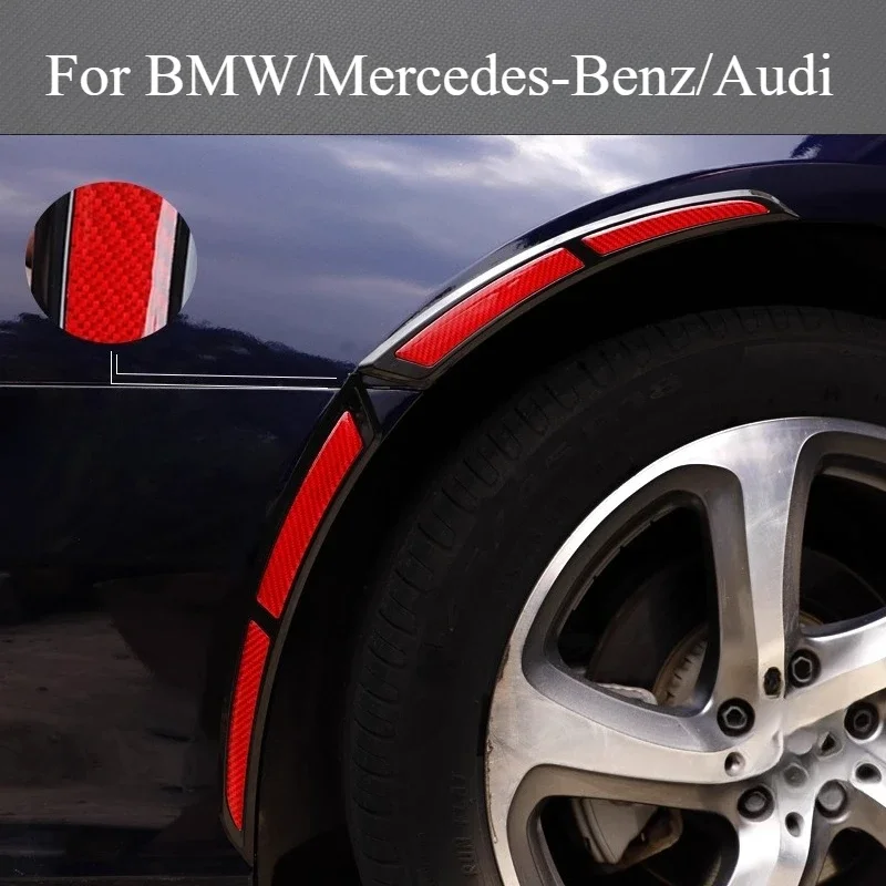 

For BMW/Mercedes-Benz/Audi Car Wheel Eyebrow Anti-collision Universal Anti-rubbing Real Carbon Fiber Modified Decorative Sticker