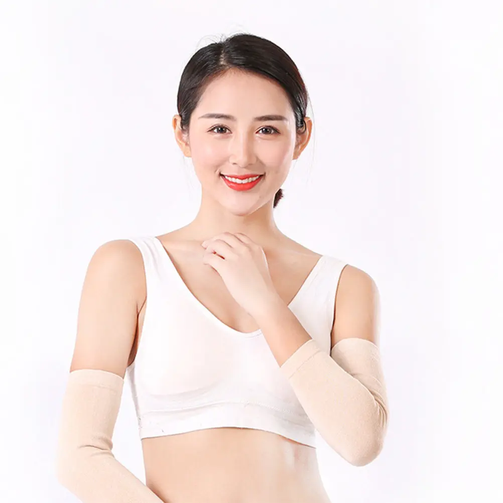 2Pairs Cotton Arm Sleeves Warm Arm Cuffs Sun Block Oversleeves for Scrubs Tattoo Coverage