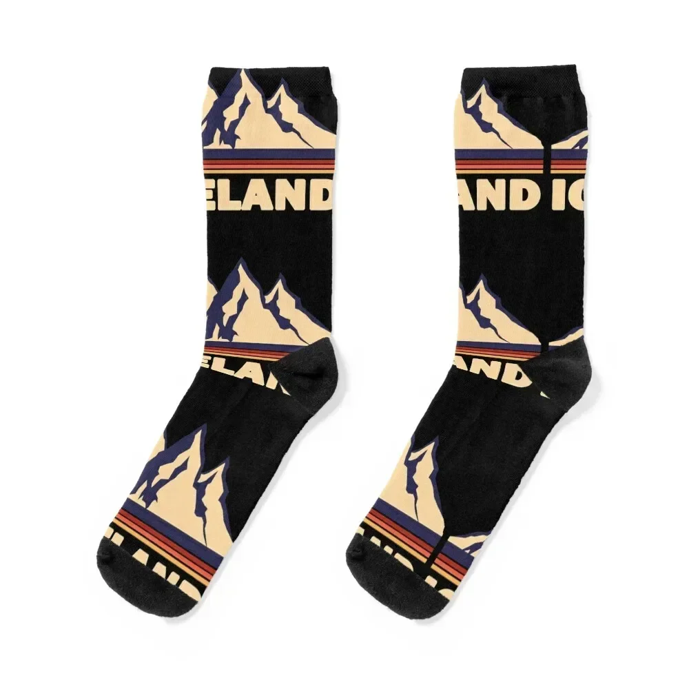 

iceland mountain Socks Novelties anti-slip Christmas with print Socks Female Men's