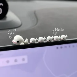 6Pcs/set Cute Cartoon Dolphin Cars Decor Accessories Auto Ornaments Display Screen Dashboard Decoration Interior Dashboard Toy