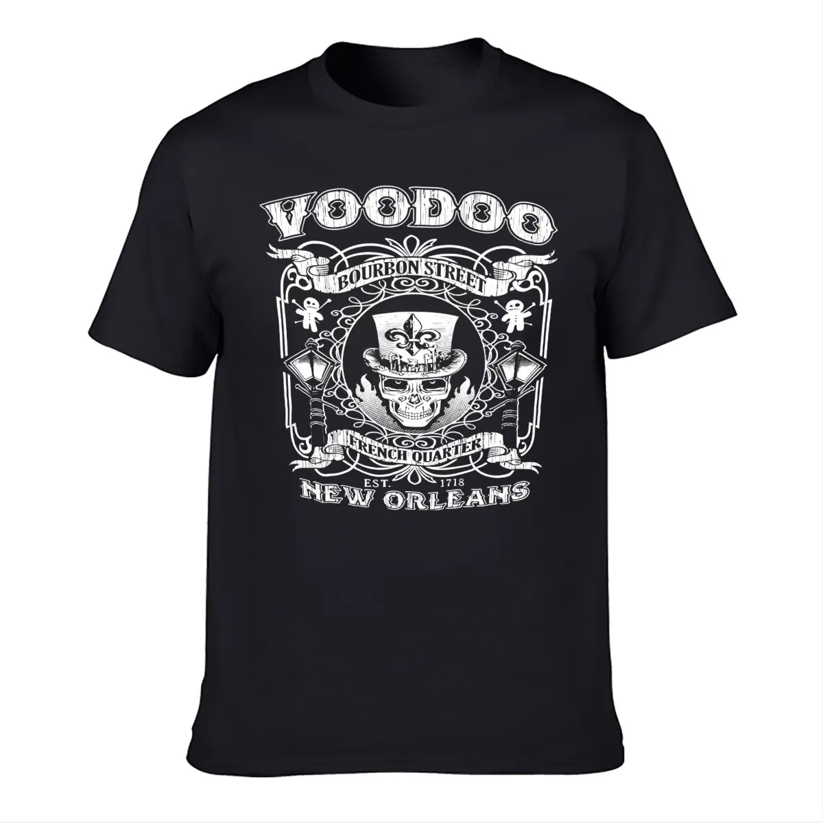 

Voo Doo New Orleans Bourbon Street Tshirt Fashion Top tee T Shirt Short Sleeve Cotton Men's Crew Neck Printed Tee