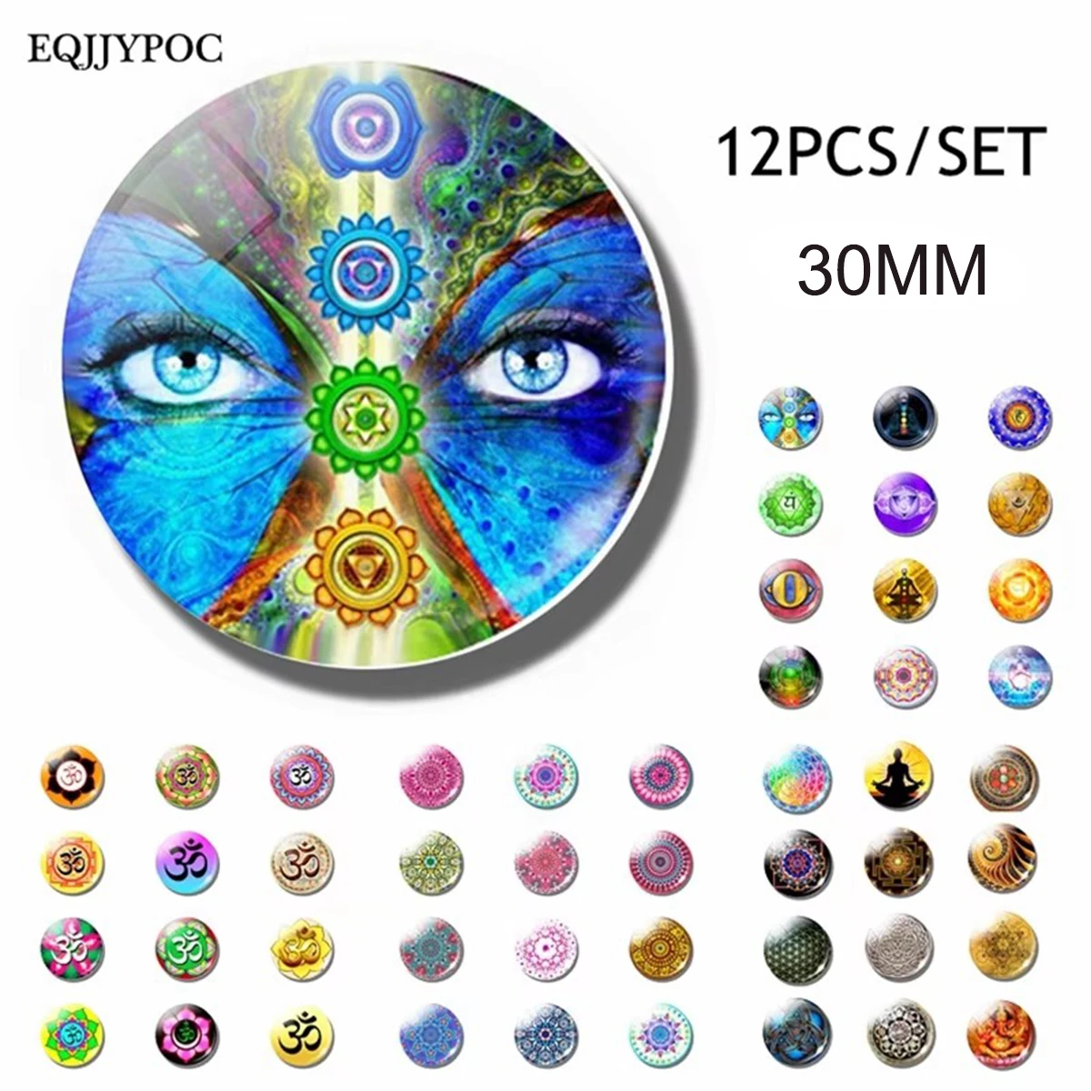 

Yoga Magnetic Fridge Magnet Set for Home Decoration 25mm Glass Dome Cute Cartoon Memo Yoga Love 12PCS