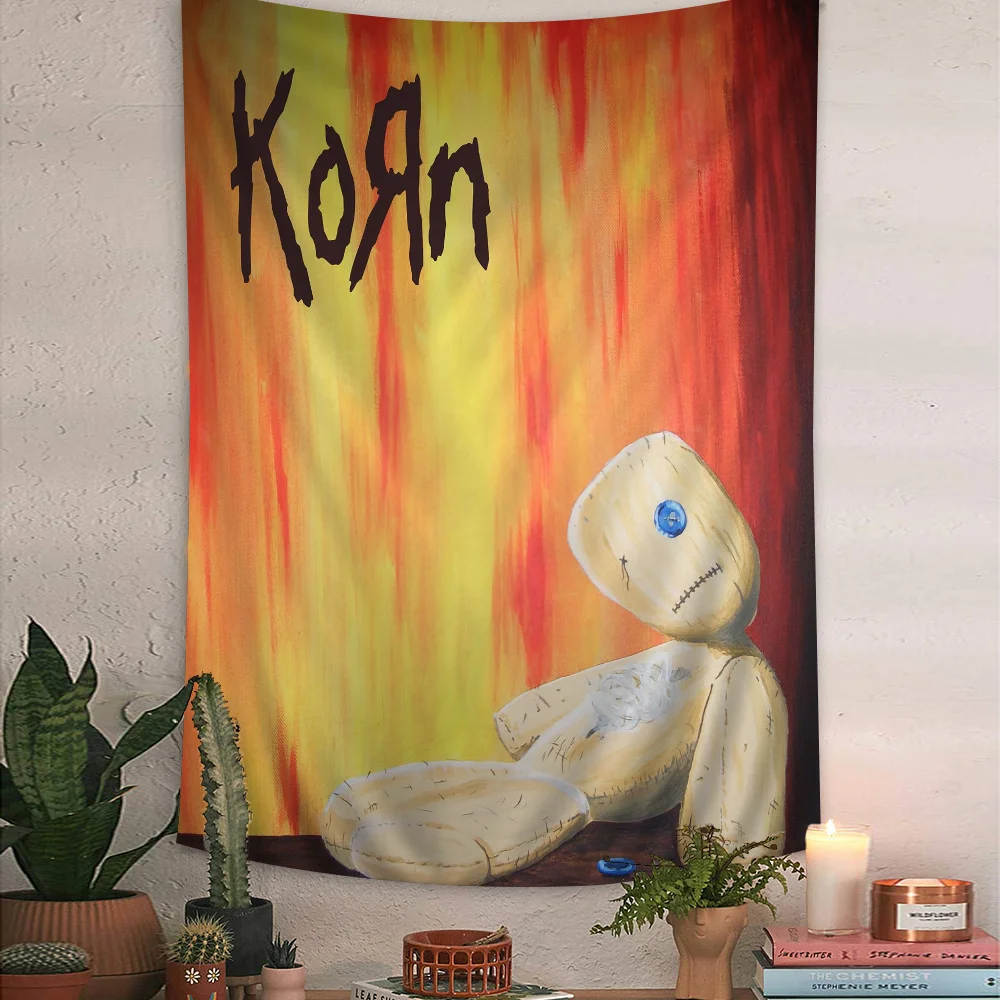 

K-Korn-Rock Band Music Colorful Tapestry Wall Hanging Cheap Hippie Hanging Bohemian Wall Tapestries Mandala Wall Hanging