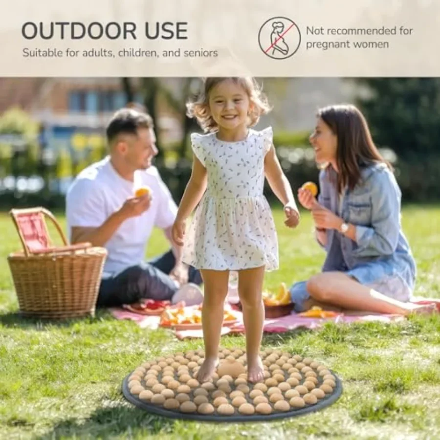 Wood Foot Acupressure Mat for Daily Relaxation and Foot Care Ergonomic Design with Foldable Pressure Point Pad for Home Office