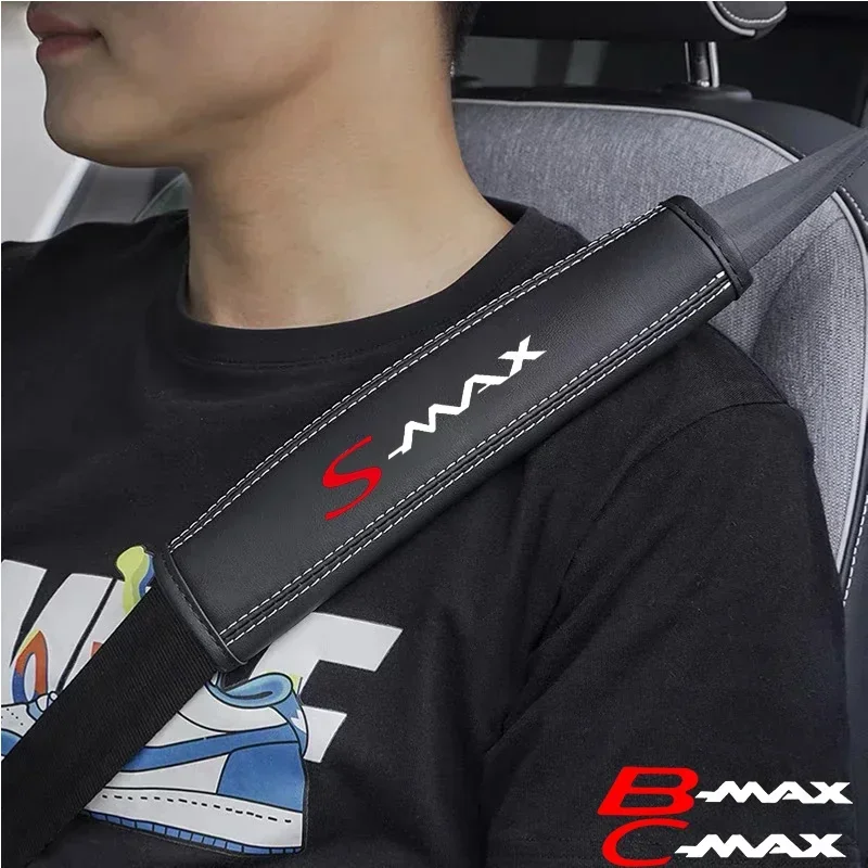 2pcs Seat Belt Covers Car Accessories Shoulder Pad Seat For Ford Bmax SMAX CMAX Focus  Mk2 Mk3 Mk1 4 Mondeo Mk4 Fusion B C S Max