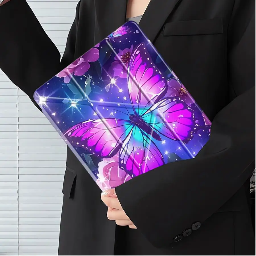 

Cool Purple Butterfly Tablet Case For iPad Mini 6 7 Air 4 5 M3 M2 1 2 M4 11inch Pro 2025 Pro 11th 10th 9th 8th 7th 12.9inch