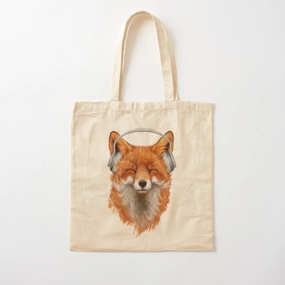 Smiling Musical Fox Tote Bag Big bag women bag luxury women large size bags Portable shopping Canvas Tote