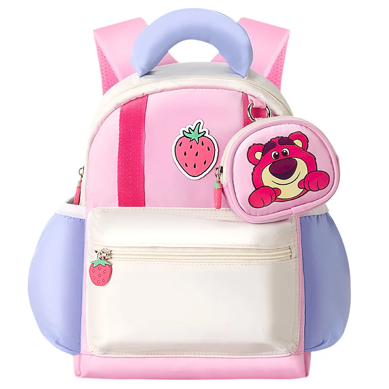 Disney Lotso Kindergarten Bag For Girls Age 2-8 Student Shoulder Orthopedic Backpack Large Capacity Light Water Proof Mochilas