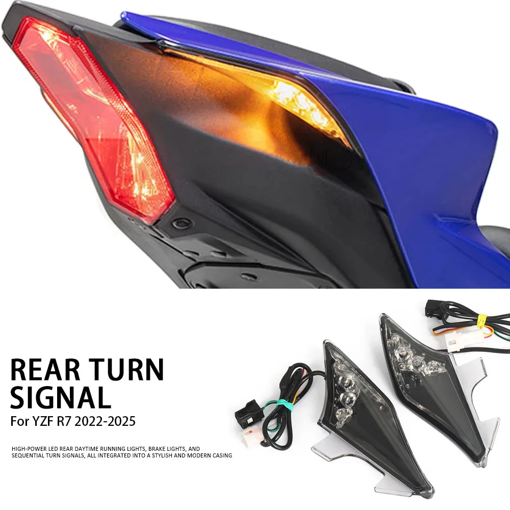 

In-Tail LED Integrated Tail Light Motorcycle YZF R7 YZFR7 LED Turn Signal Light For YAMAHA YZF-R7 2022 2023 2024 2025
