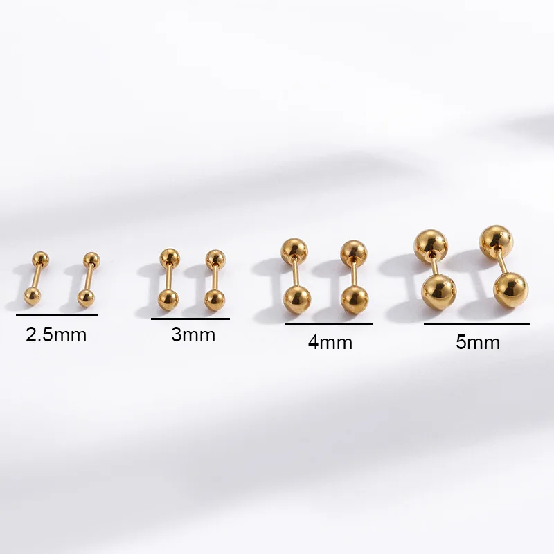 

1Pair Stainless Steel Small Ball Stud Earrings Trendy Simple Sleeping Without Wearing Cartilage Earrings Helix Piercing Jewelry