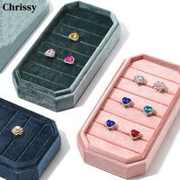 Rings Holder with Lid Jewelry Storage Container Finger Rings Stand Rings Box Velvet for Dress Tables Cabinets Women Girls Drawer