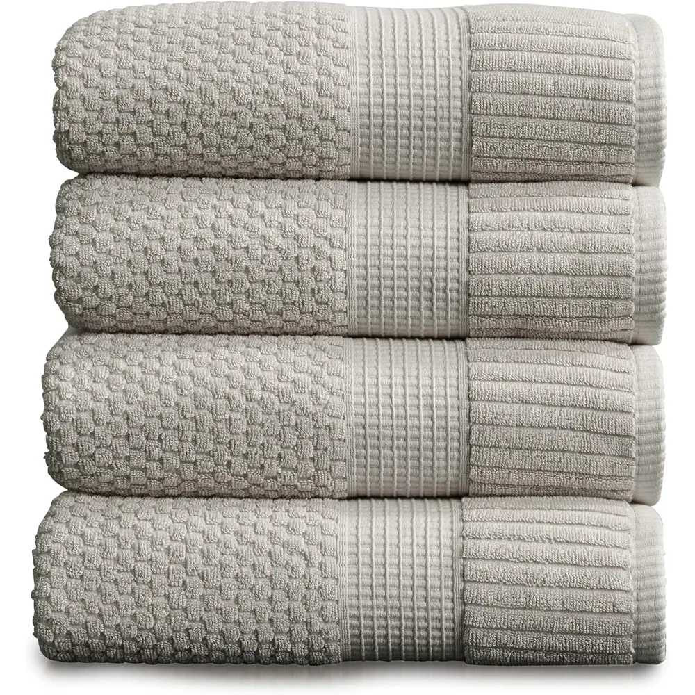 

Банное полотенце Loft из 100% хлопка, 4 шт. | Супермягкие и впитывающие быстросохнущие банные полотенца 30 x 52 | Текстурированный и прочный хлопок. | Тон