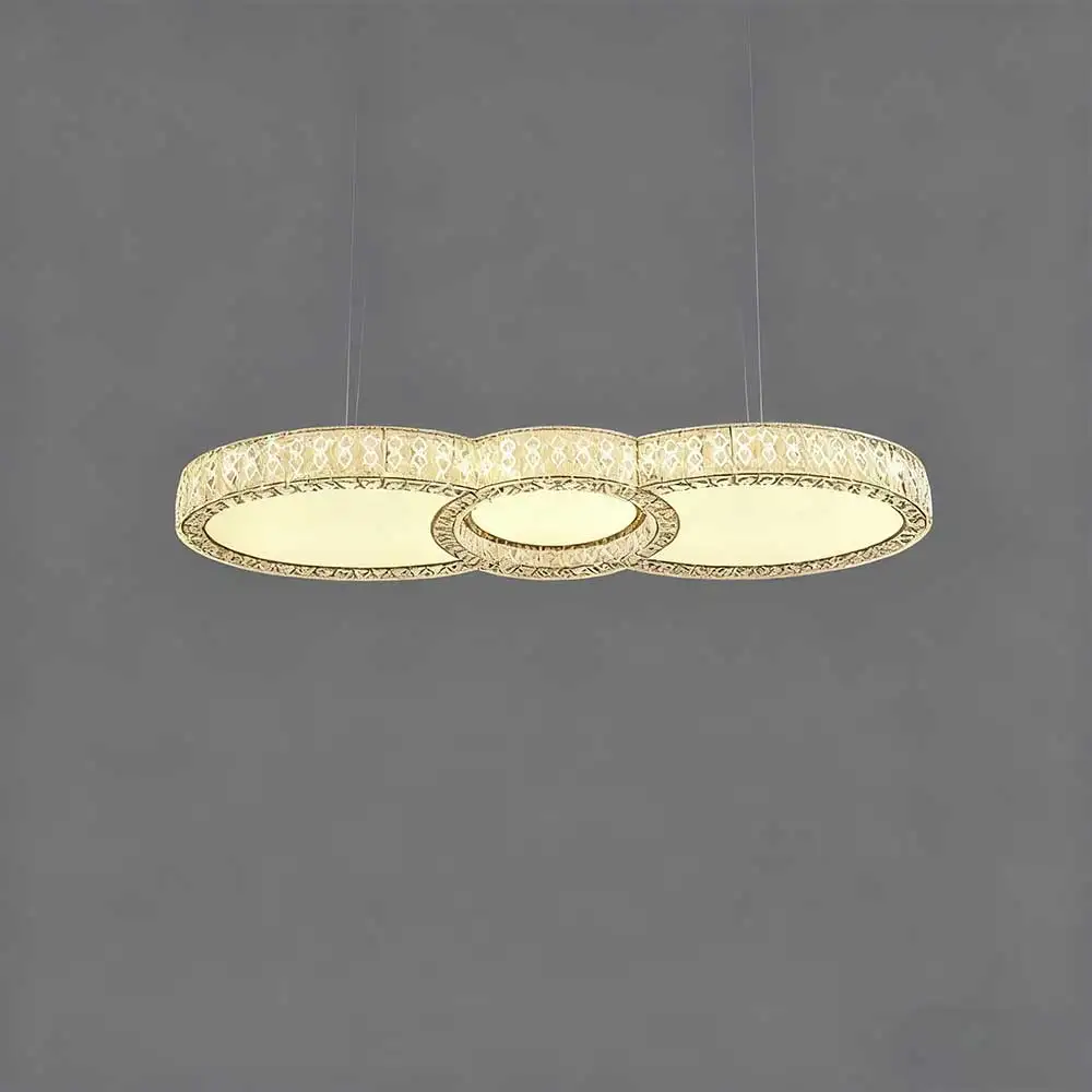 

Gold Crystal Chandelier Modern Luxury Round LED Pendant Light for Living Room Dining Table Bedroom Home Interior Lighting