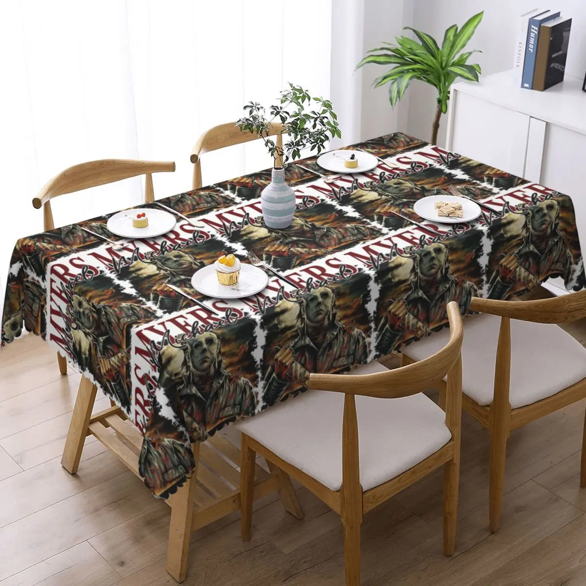 Michael Myers Customized Rectangular Tablecloth Waterproof Table Cover for Dining Events Table Cloth