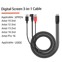 Havapen Cable original 3 en 1 para xppen Brand Cable original 3 en 1 para Artist Pro 14, Artist 10/12/13/16 (2a generación)