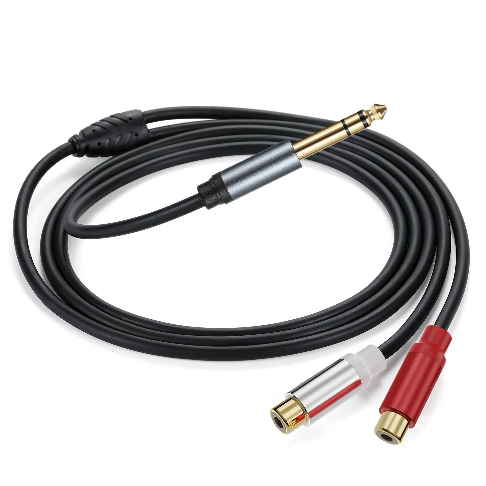 6.35 mm to 2RCA Cable Gold Plated  6.35mm 1/4 inch Male TRS to Stereo 2 RCA Female Splitter Audio Adapter Cable 6.5 mm