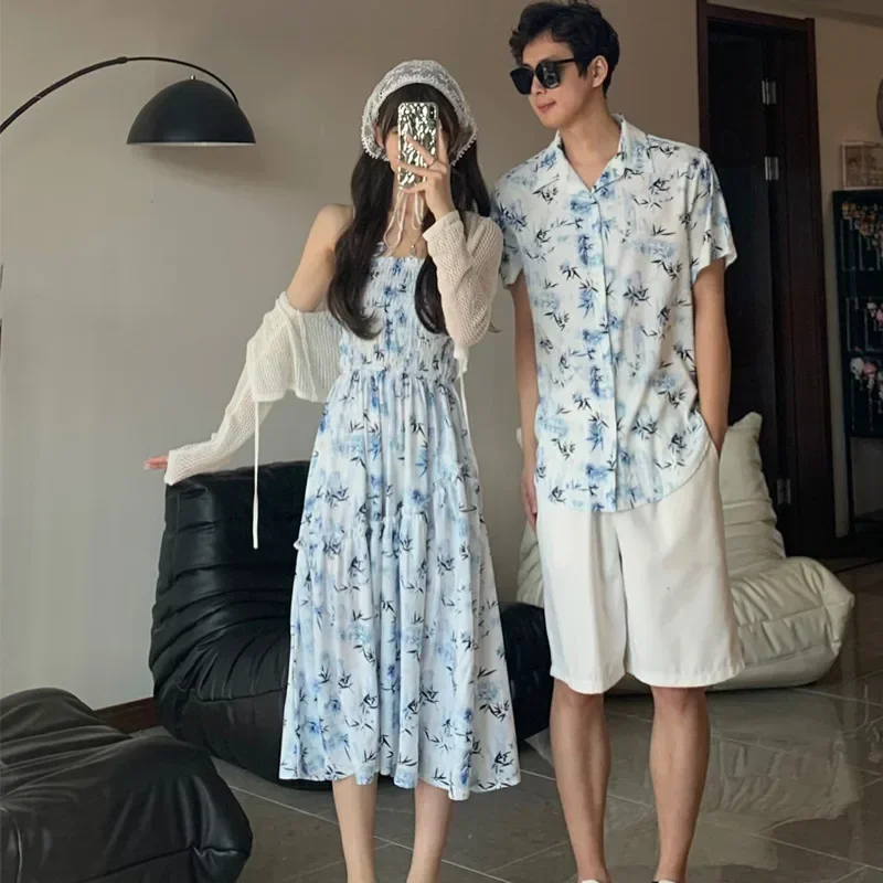 Resort Couple Look Parents and Children Summer Clothes Family Matching Holiday Clothing Mom Daughter Beach Dress Dad Son Shirts