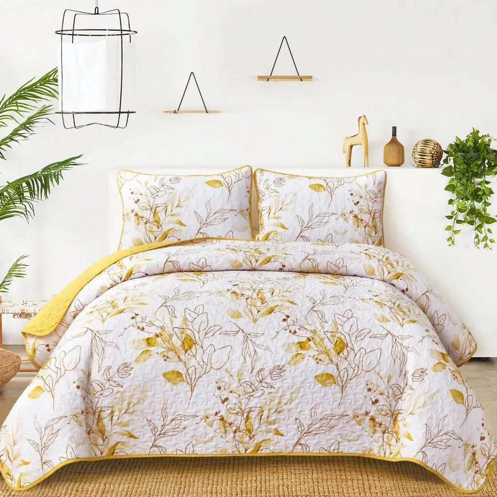 

Комплект из 3 предметов: покрывало с градиентным аквамариновым цветочным узором для кроватей размера Queen и King, всесезонное, мягкое, легкое, из микрофибры.