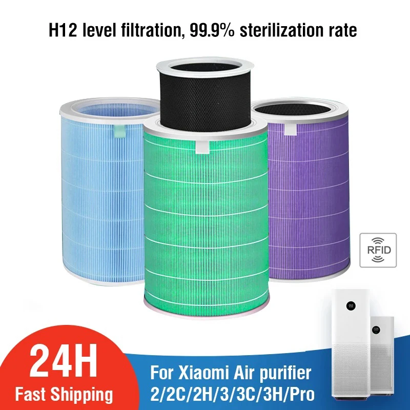 

For Xiaomi Mi Air Purifier Filter For Xiaomi Purifier Mijia 2 2C 2H 2S 3 3C 3H Pro Air Filter Carbon HEPA Replacement