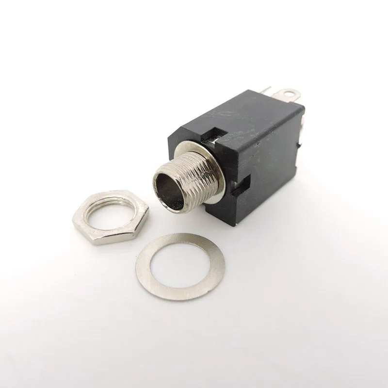 2pc PJ-612A 3Pin 6.35mm 6.5 mono Female power Jack Panel Mount Solder Nut Headphone Connector Socket 1/4 inch Audio Microphone image 4