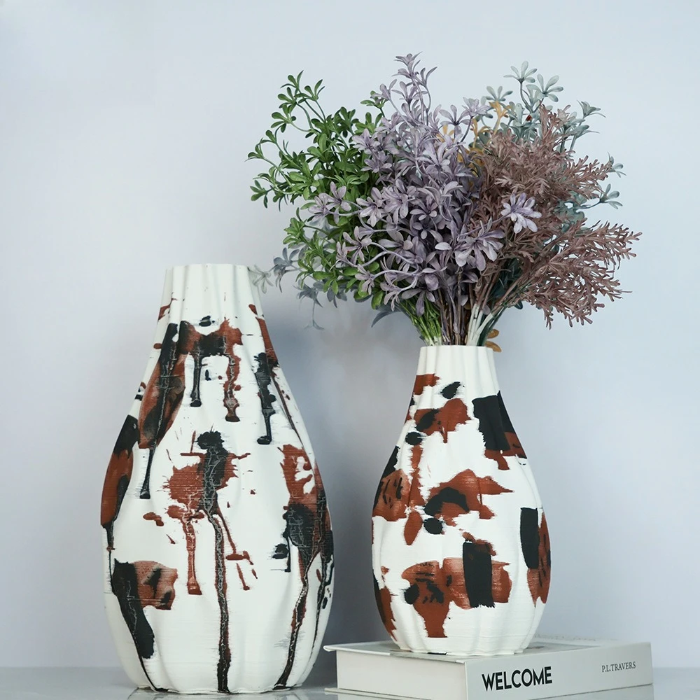 

Керамическая ваза с 3D-печатью, отдел продаж, цветочная композиция модели комнаты, простое устройство для сушеных цветов с ручной росписью, гостиная