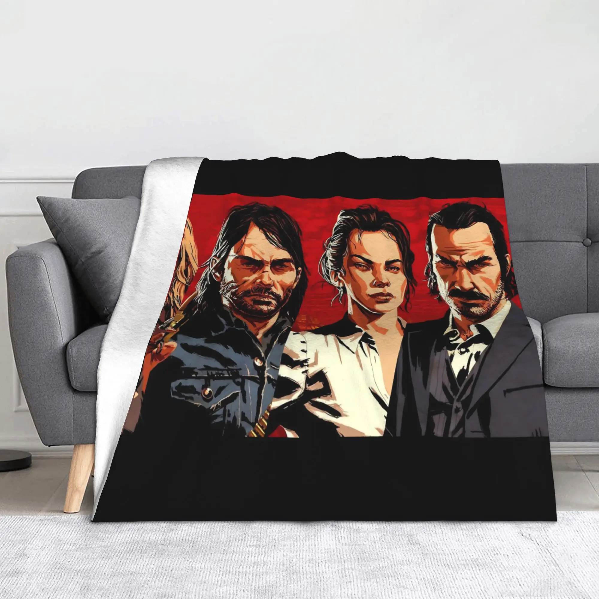 Reds Deads Game Redemptions Fleece Throw Blanket John Jack Arthur Blankets for Sofa Outdoor Soft Plush Thin Quilt