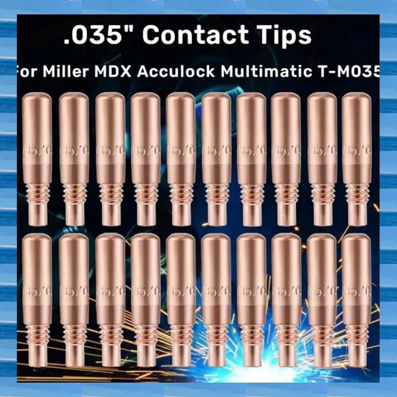

AT53 50Pcs MIG Welding Contact Tips 0.9Mm For Miller MDX Series MIG Torch Use With Miller MDX Diffuser D-M100 D-M250 T-M035