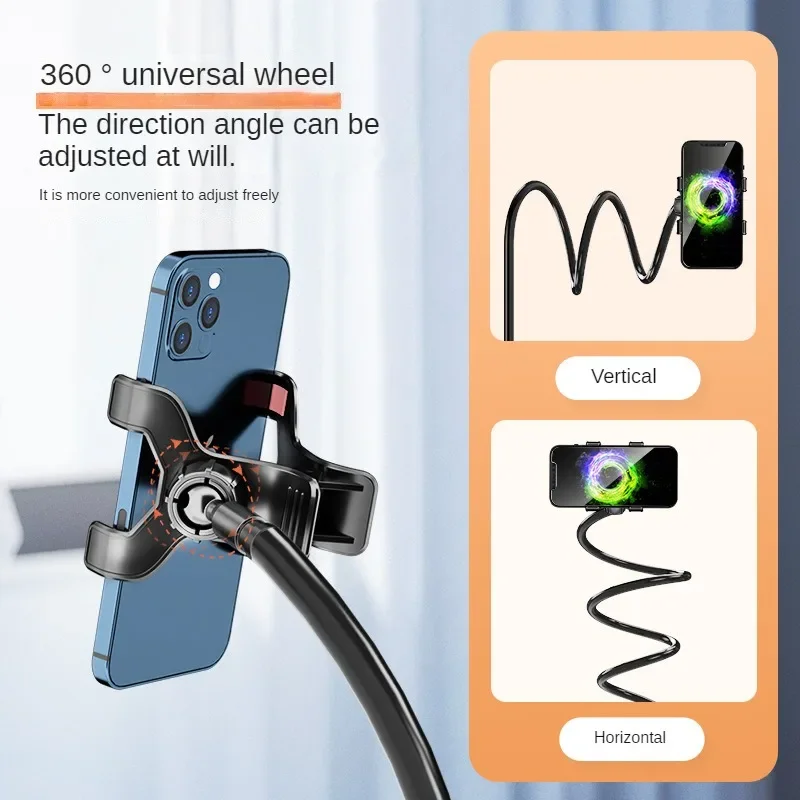 100cm Phone Clip on Stand Holder with Grip Flexible Long Arm Lazy Bracket Mount Clamp for IPhone 15 Pro Accessories Phone Holder image 3