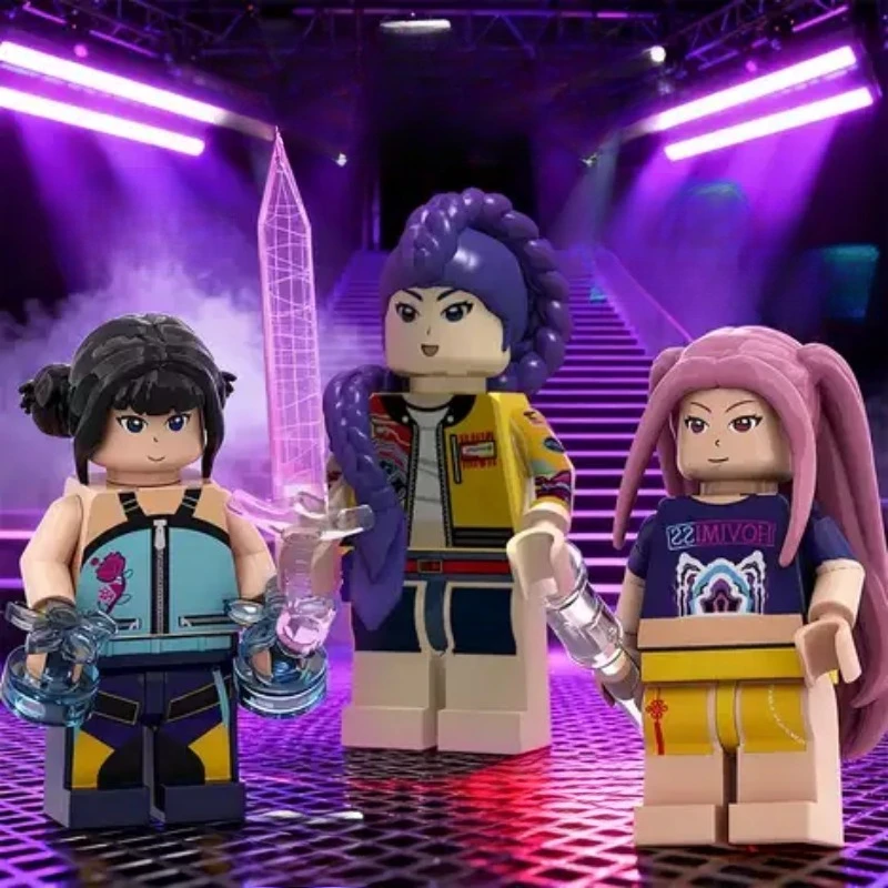 

Рождественский подарок Kpop Demon Hunters Building Block Toy: Мини-набор фигурок для детей и взрослых, коллекционная модель Huntr/x для стола