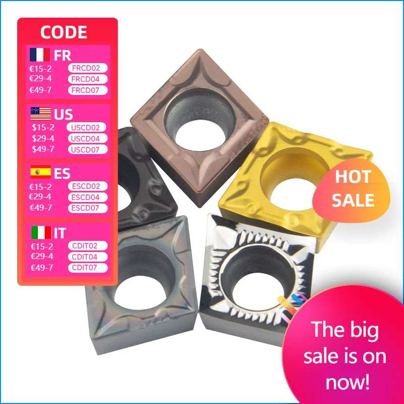 

10PCS Carbide insert CCMT120404 YZ15TF CCMT120408 YZ6020 Internal Turning Tools Carbide insert Lathe cutter Tool turning insert