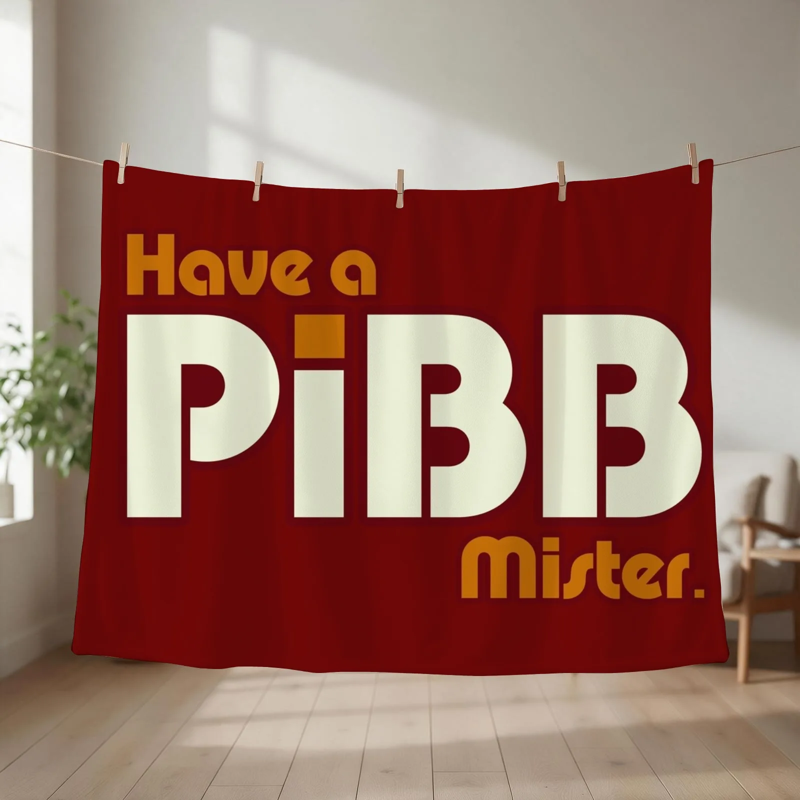 Have A Pibb, Mister Throw Blanket couch cozy soft plush fuzzy picnic outdoor blanket