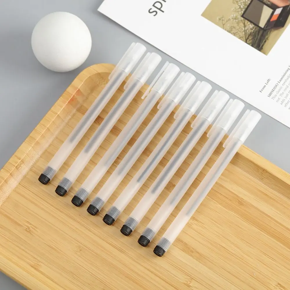 10 Pcs 10pcs/set 0.5mm Neutral Gel Pen Quick-Drying Writing Smoothly Signature Pen Simple Plastic Writing Pen Office
