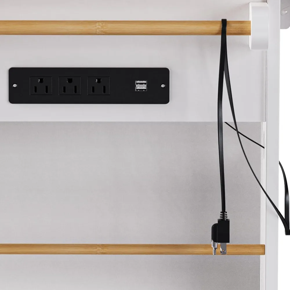 "Functional Kitchen Island with Drop Leaf, 3 Drawers, Breakfast Cart, Power Outlet, and Large Storage"