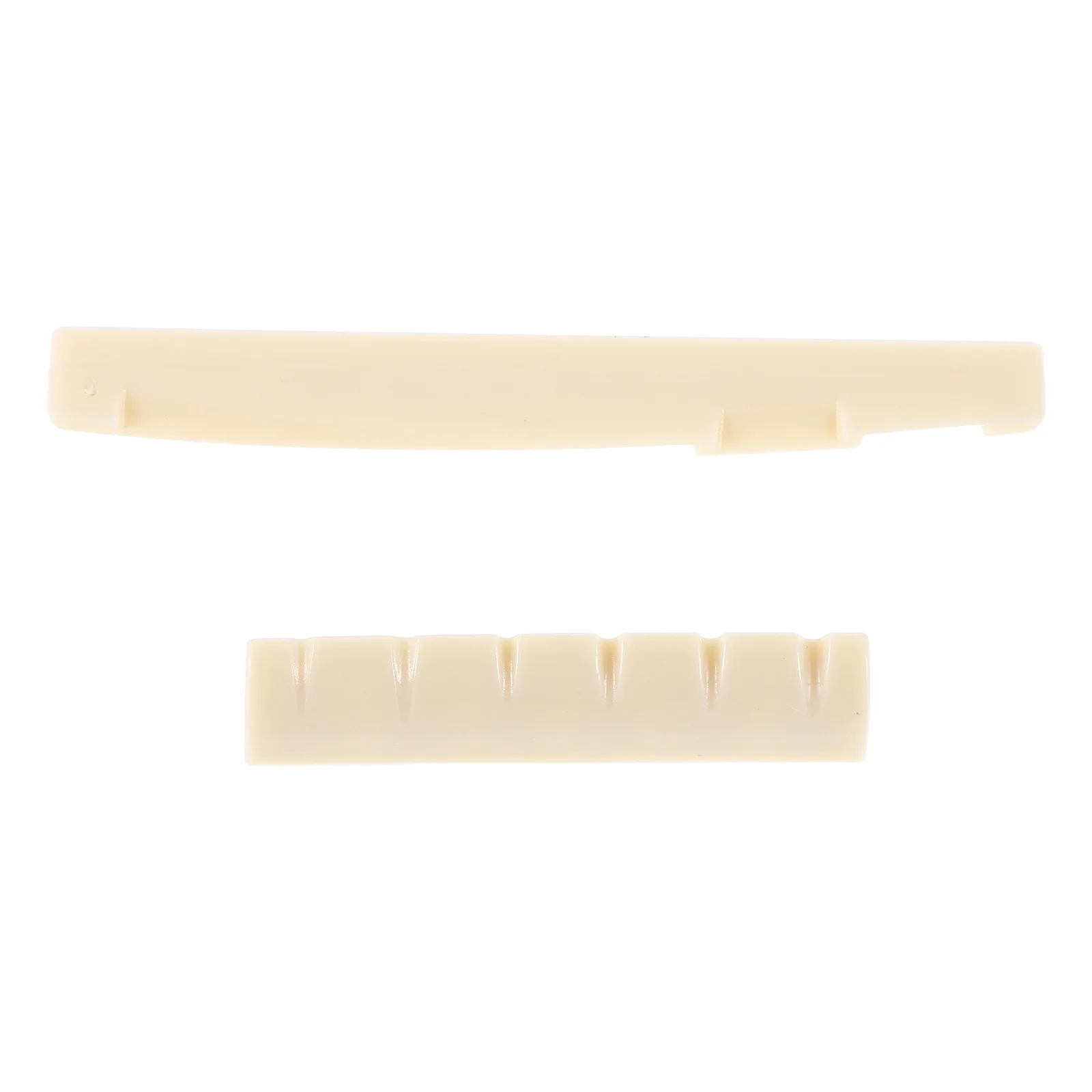 

2 Pcs Guitar Acoustic Bone Bridge Saddle Bass Piano Replacement Parts Beige