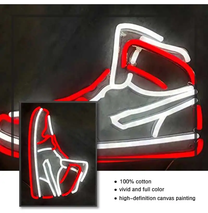 Fashion Graffiti Sneakers Wall Art Poster Prints Picture Modern Neon Pop Sports Shoes Canvas Painting for Living Room Home Decor