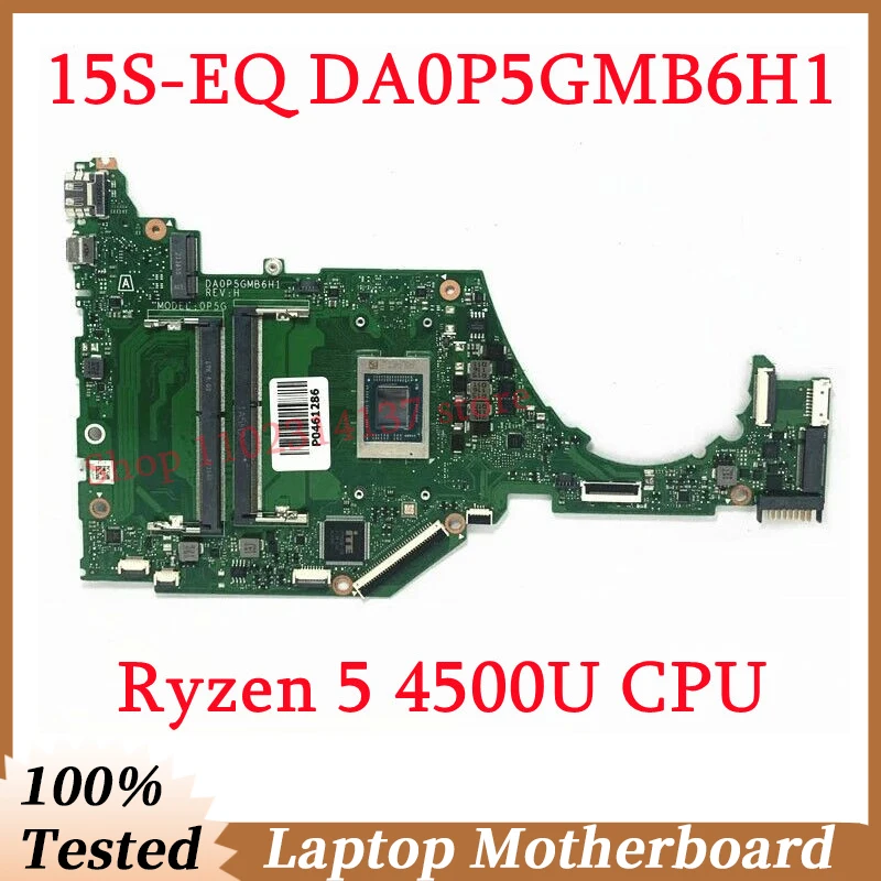 Placa base para ordenador portátil HP 15S-EQ, placa base de alta calidad DA0P5GMB6H1 con AMD Ryzen 5 4500U CPU, 100% completamente probada, funciona bien