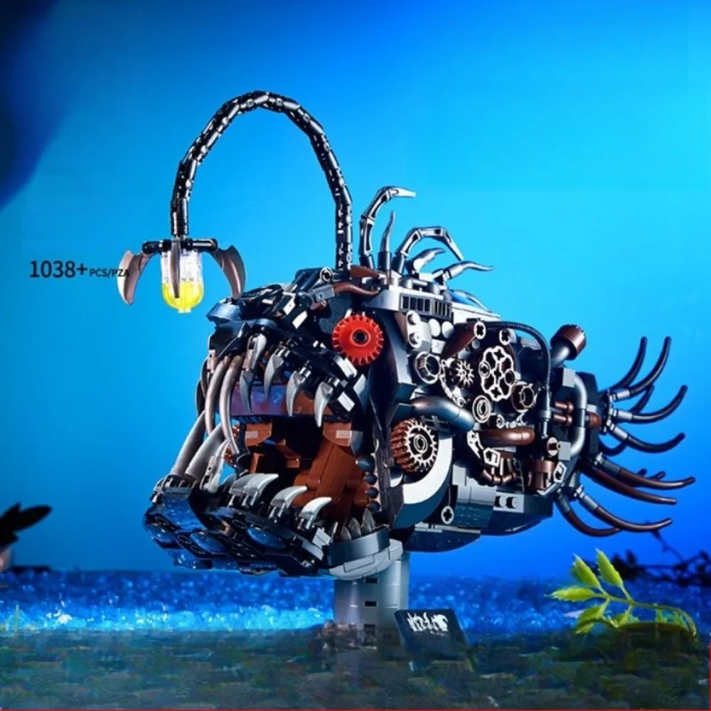 

GSF MOC Technicial Machinery Lantern Fish Model Building Block Marine Series Brick Construction Toy For Children Home Decor