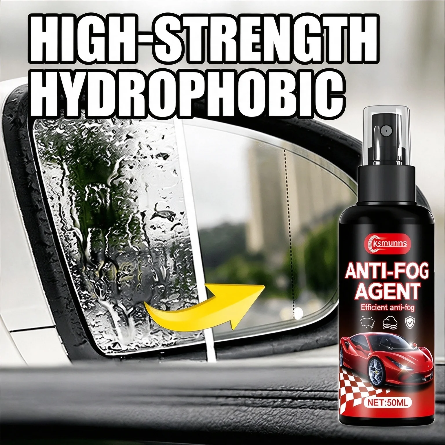 NEW Fast-Acting Car Glass Waterproofing Agent, Nano Hydrophobic Anti-Rain Anti-Fog Coating, Efficient And Comprehensive