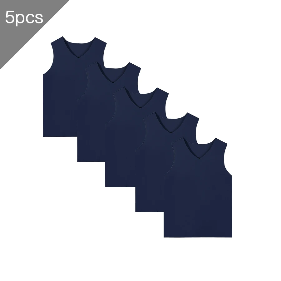 

5PCS The Ice Silk Traceless vest is a thin, solid-color, sporty base layer, quick-drying sweatshirt for men in summer