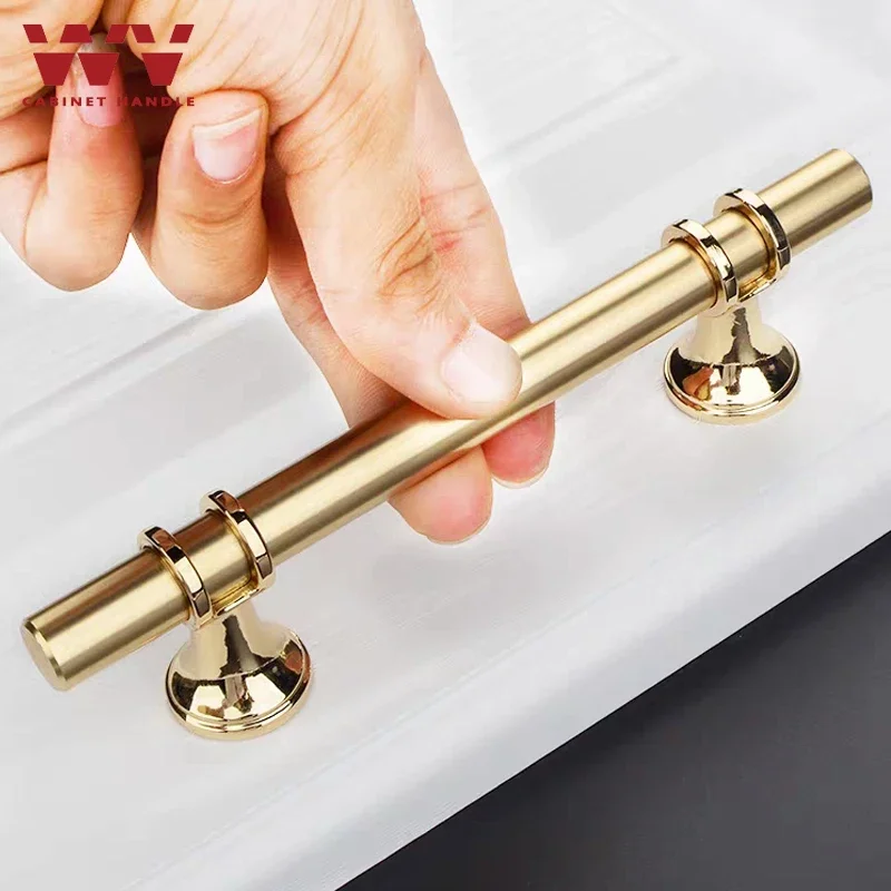 YM Simple Cabinet Handles Black And Gold Furniture Pulls Luxury Kitchen Door Knobs Straight T Bar Cupboard Hardware  222
