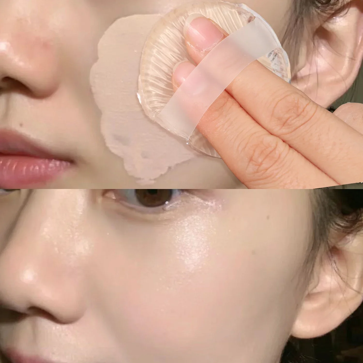 Esponja para polvo de maquillaje, esponja de silicona antiadherente, suave, transparente, redonda, en forma de lágrima, cosmética, mezcla suave, 1/20 Uds.