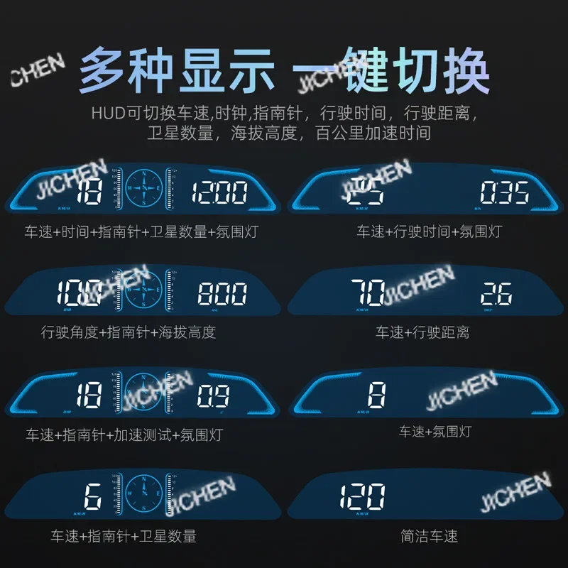 

HS Head-up Display for Vehicles General Vehicle GPS Automobile Instrument Speed Display Speed Measurement Compass