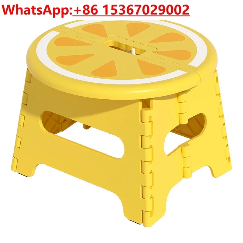 Plastic Thickened Fold Stool Cartoon Creative Portable Low Stool Outdoor Household Small Bench Chair Children