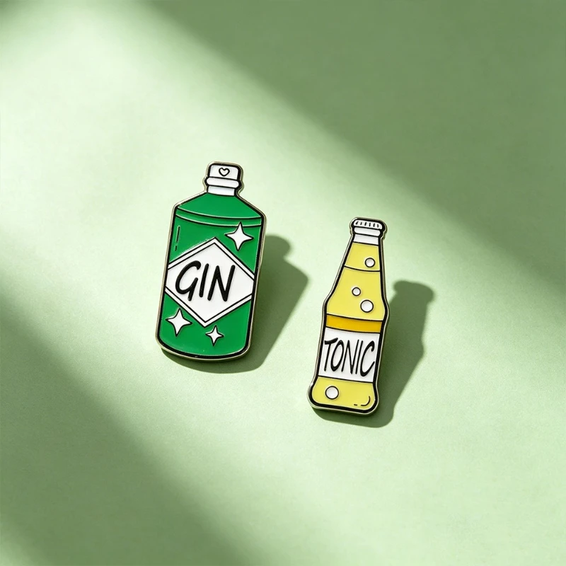 New Fashion Drink Bottle Shape Brooch Casual Commute Metal Accessory Badge Gift Pin DIY Clothing Bags Hat Scarf T-shirt Jeans