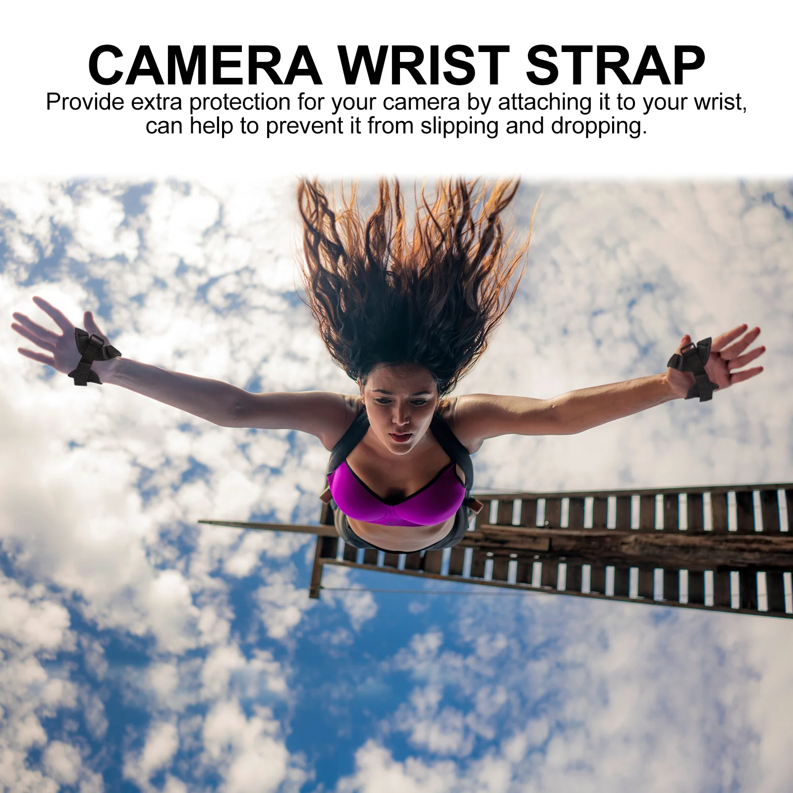 

2Pcs Camera Wrist Strap Nylon Durable Rotary Lock Easy One Hand Install Sports Arm Band Holder Strap for Action Cameras