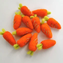 1PC Cute Carrot Wool Felt Fur Balls Needlepoint Kit Wool Felt Party Home Decor Girls Jewelry Decoration Craft DIY Handmade