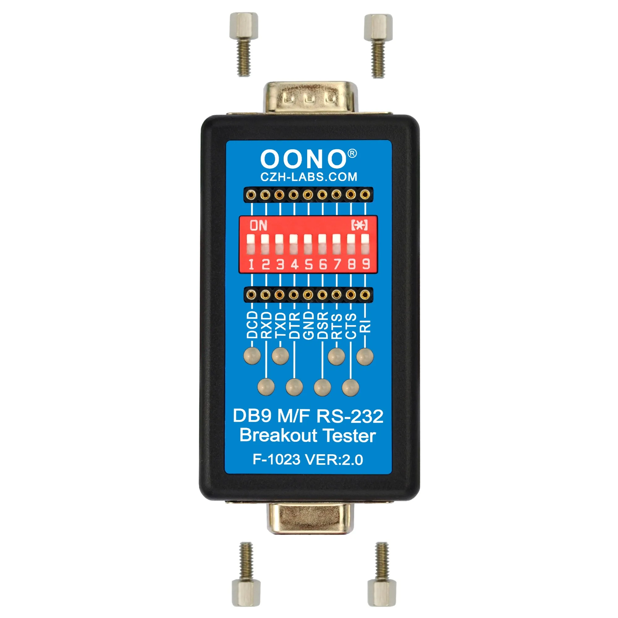 RS232 Breakout Tester LED Monitor Module, DB9 Male to Female Breakout Board