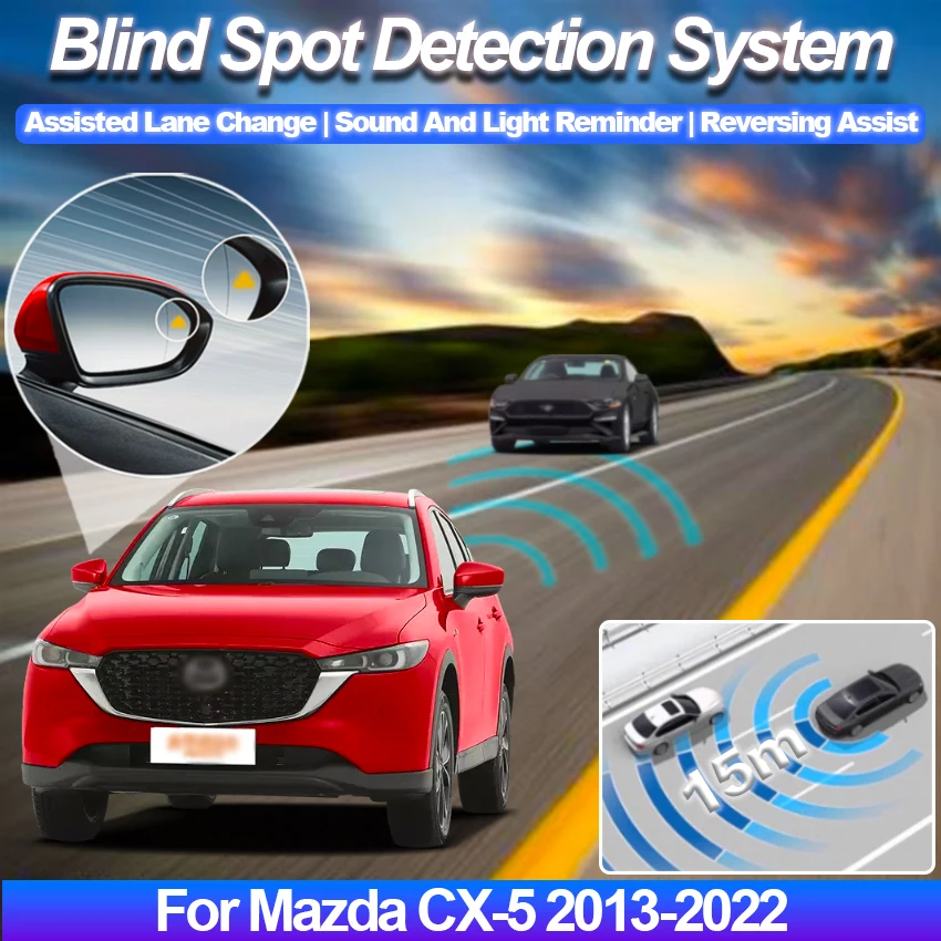 for Mazda CX-5 2013-2020 2021 2022 BSD BSM blind spot Radar detection system 24GHZ Microwave Sensor BSA Mirror light alarm